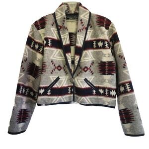 L vintage southwestern blanket jacket 90s cropped